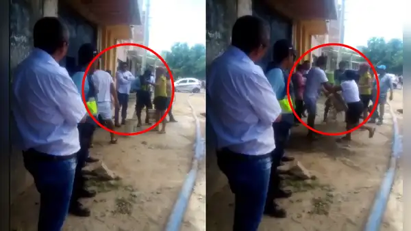 Piura: enojados vecinos bañan con agua de desagüe a alcalde distrital en Sullana