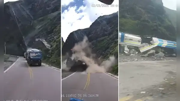 Carretera Central: deslizamiento de rocas gigantes aplasta a vehículos en Huarochirí