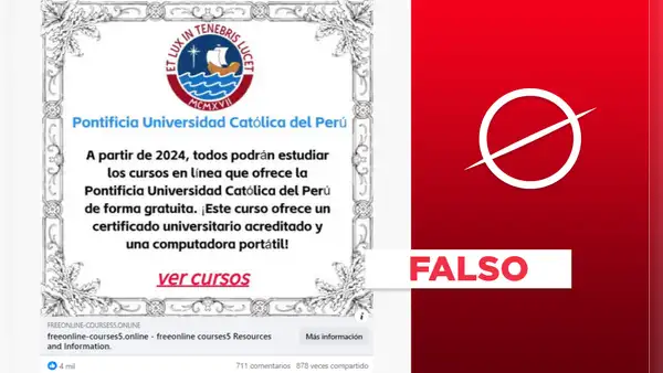La PUCP no anunció este “curso gratuito con certificado universitario acreditado”