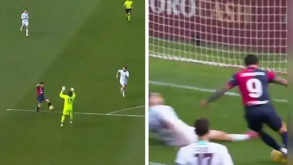 Gianluca Lapadula anotó un golazo para el Cagliari tras sacarse al portero y dejar tirado al defensor