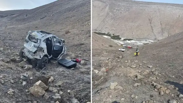 Arequipa: mujer muere tras despistarse con su camioneta y caer a barranco en Matarani