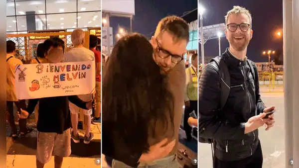 Holandés queda sorprendido por recibimiento de familia de su novia en aeropuerto de Perú