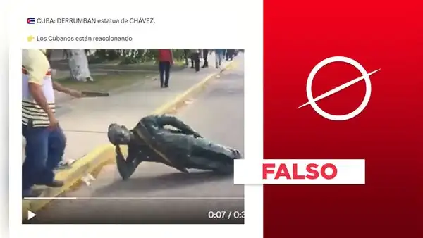 La destrucción de la estatua de Hugo Chávez no es reciente ni ocurrió en Cuba