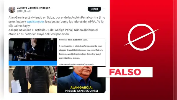 Gustavo Gorriti no publicó en Twitter que “Alan García está viviendo en Suiza”