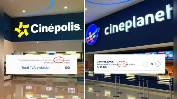 ¿Por qué CINEPLANET, Cinemark y Cinépolis cobran S/3 o S/1 por comprar en su web? INDECOPI aclara si es legal
