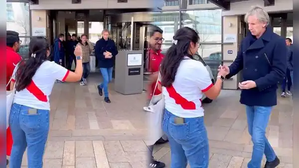 Ricardo Gareca tuvo un tierno gesto con hincha peruana que lo visitó en Francia antes del partido de Chile