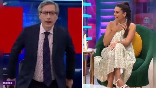 Federico Salazar casi se CAE EN VIVO y Rebeca Escribens se lleva el susto de su vida: “A lo Alvina Ruiz”