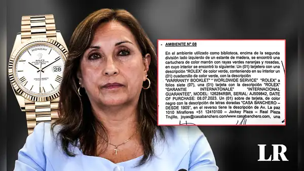 Diviac encontró, en casa de Boluarte, tarjeta de Rolex comprado en 2023