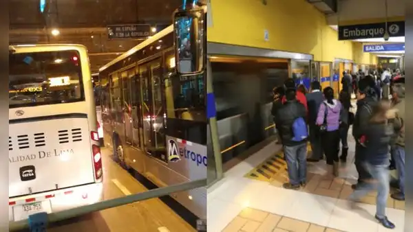 Metropolitano: reportan bus malogrado en Estación Central y usuarios caminan para llegar a sus destinos