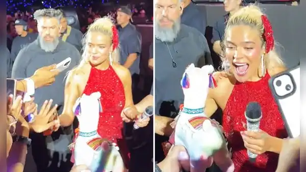 Karol G se emociona al recibir llamita peruana como regalo durante concierto en Lima
