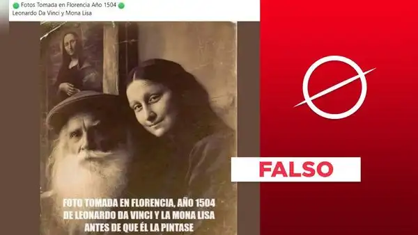 Foto de Leonardo da Vinci y la Mona Lisa en Florencia, en 1504, no es real: es una creación digital