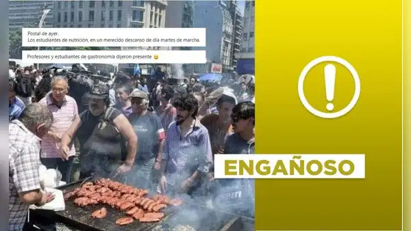 Imagen no muestra a profesores y estudiantes en la marcha universitaria de Argentina
