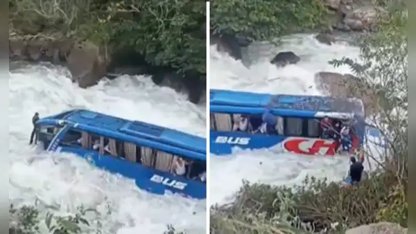 Chachapoyas: bus interprovincial con pasajeros cae al río Utcubamba y reportan policía desaparecido