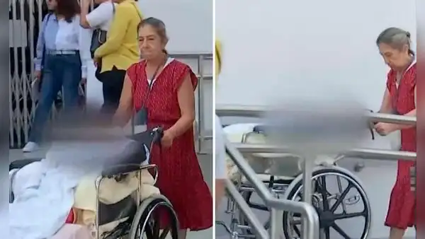 Surco: mujer de 92 años arriesga su vida al llegar en silla de ruedas al Banco de la Nación para reclamar aportes