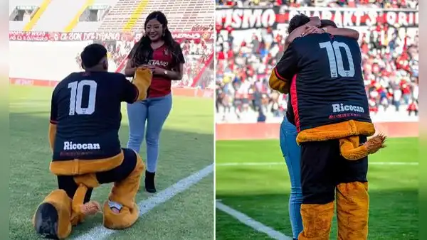 Hincha del FBC Melgar sorprendió a su novia con pedida de mano en estadio: “Amor rojinegro”