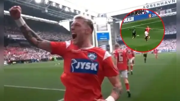 ¡Campeón! Oliver Sonne le dio el título de la Copa Dinamarca a Silkeborg IF tras anotar un golazo