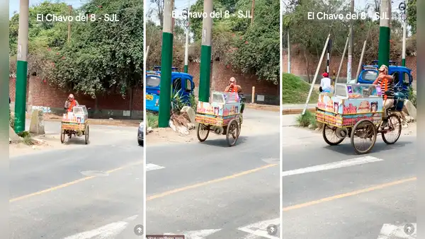 Peruano se disfraza del Chavo del 8 para vender churros en SJL y le dicen: “Le quitó el negocio a Don Ramón”