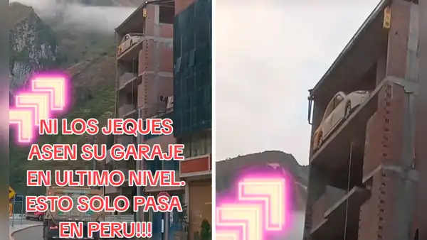 Peruano asombra al estacionar su auto en el sexto piso de casa en construcción: “¿Y cómo lo subió?”