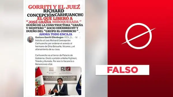 Gustavo Gorriti no felicitó en X a juez Concepción Carhuancho por arresto de Nicanor Boluarte