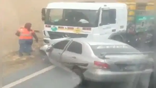Nuevo accidente en Pasamayo: reportan choque de vehículos y posible fuga de gas en Ancón