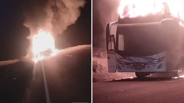 Arequipa: bus de la empresa Julsa se incendia y pasajeros se salvan de morir