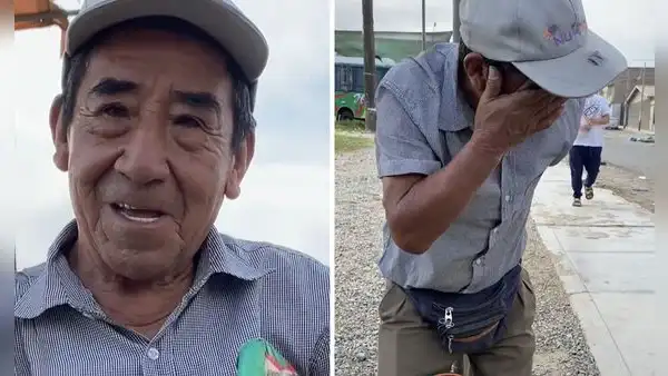 Joven apoya adulto mayor y se conmueve al conocer su historia: “Ya son 12 días que perdí a mi esposa”