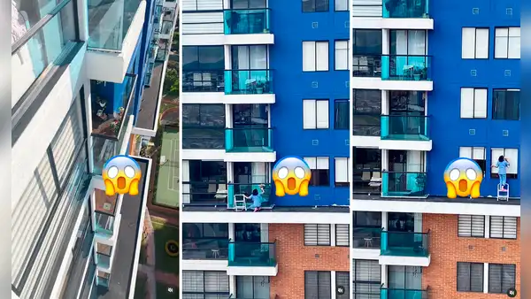 Mujer arriesga su vida al limpiar ventanas en un piso 23 sin protección y las redes estallan: “Riesgo extremo”