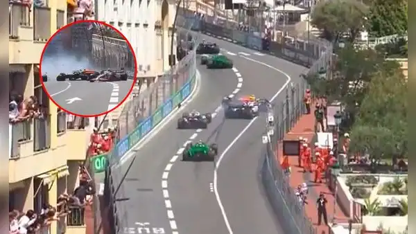 El terrible accidente de 'Checo' Pérez con un Haas en el GP de Mónaco que dejó su auto destrozado