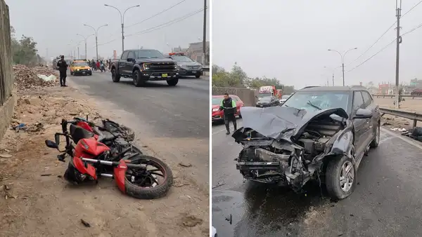 Huachipa: muere motociclista y su acompañante queda grave tras fuerte choque con camioneta