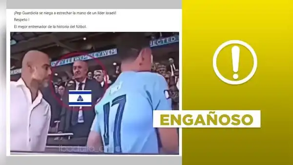Video no muestra a Pep Guardiola negando el saludo a "líder israelí"