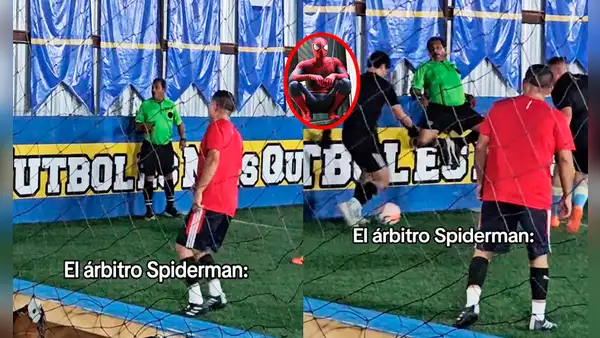 Árbitro se cuelga de pared para no interrumpir pichanga y en TikTok dicen: “Ni Spiderman se atrevió a tanto"