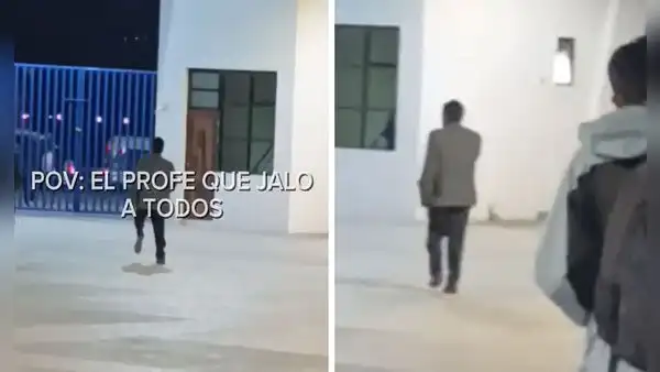 Docente peruano sale saltando de universidad  y alumnos reaccionan: "Después de jalar a todos"
