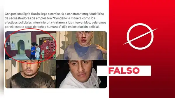 Foto no muestra a Sigrid Bazán visitando a secuestradores detenidos de la empresaria Jackeline Salazar