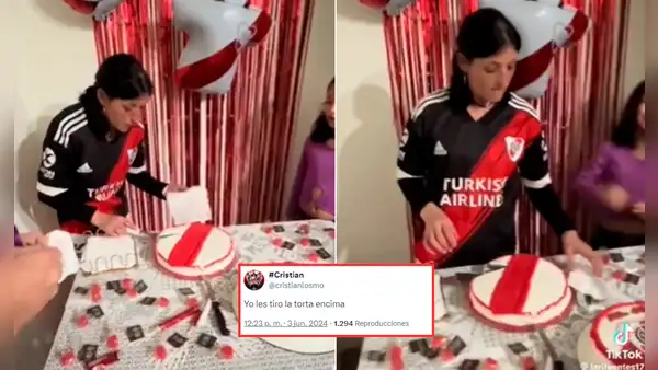 Fanática de River Plate sufrió pesada broma en su cumpleaños y reacción se hace viral: “Yo les tiro la torta”