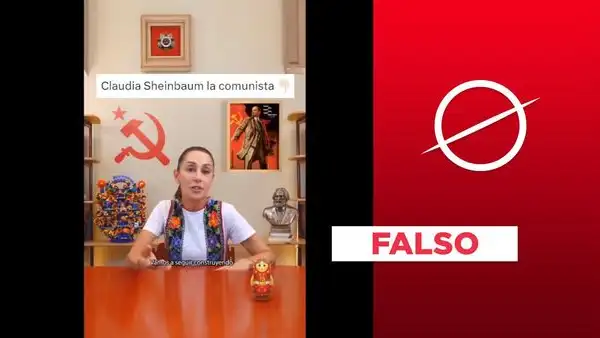 Claudia Sheinbaum no publicó mensaje de agradecimiento a sus electores con símbolos comunistas de fondo