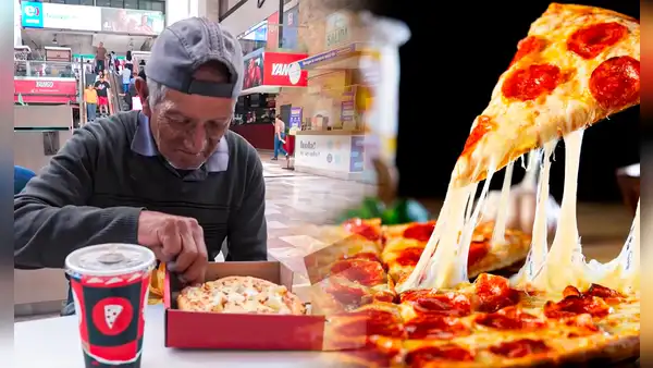 Trujillano de 78 años prueba pizza por primera vez en su vida y sorprende: "Que curiosa reacción"