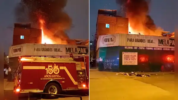 Incendio en La Victoria: llamas consumen local de venta de maderas