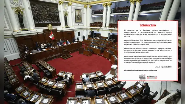 Congreso rechaza comunicado de la Fiscalía por temor a protestas en su contra al finalizar la legislatura