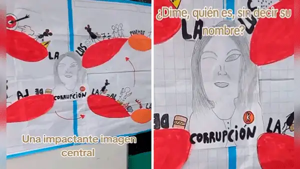 Profesora pide a alumnos exponer sobre la corrupción en el Perú y escolares dibujan a Keiko Fujimori