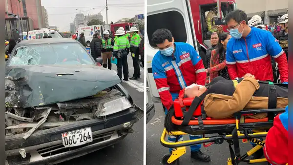 Accidente en la avenida Abancay deja seis heridos por choque múltiple