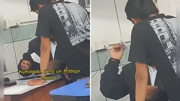 Profesor del Senati genera polémica al convertir en avioncito de papel trabajo de su alumno “Frío de fríos”
