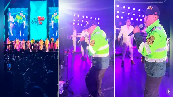 Policía sorprende con su talento y sube al escenario para cantar cumbia con la Única Tropical