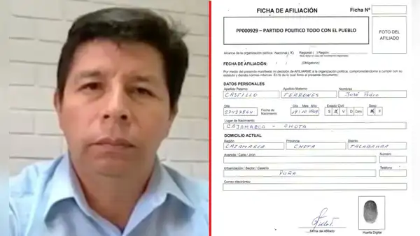 Pedro Castillo anuncia su afiliación al partido Todo con el Pueblo