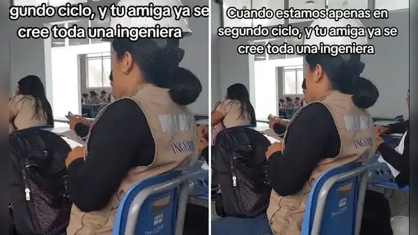 Alumna de Ingeniería Civil causa curiosidad al usar casco en clases y dicen: “Por si se cae el techo”