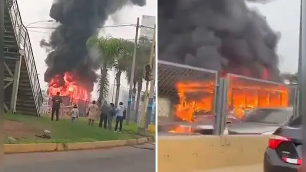 Callao: bus de transporte público se incendia en plena av. Faucett