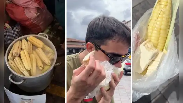 Español quedó fascinado con el choclo con queso: “Una de mis comidas favoritas callejeras de Perú”