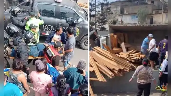 Accidente en Pasamayito: 2 heridos tras caída de camión que transportaba maderas
