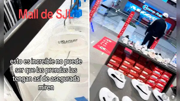 Peruano va al mall de SJL y queda atónito al ver que tiendas amarran sus prendas para evitar robos: “Me ofenden”