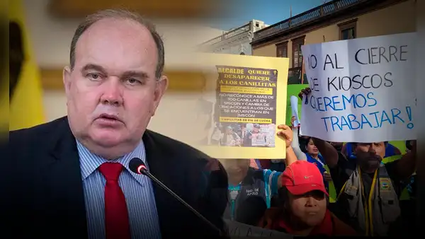 Denuncian a Rafael López Aliaga por cierre de quioscos: canillitas de Centro Histórico se oponen a reubicación