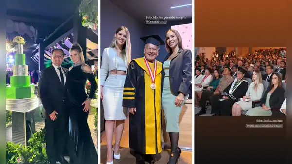 Brunella Horna festeja doctorado de César Acuña y asiste emocionada a su ceremonia: "Felicidades querido suegro"